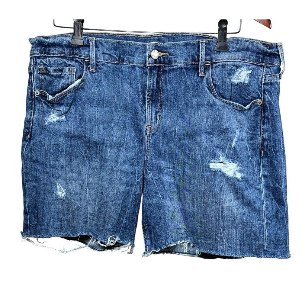 Old Navy Women’s Denim Shorts 14 Distressed Cut Offs Raw Hem Y2K Summer NWOT
